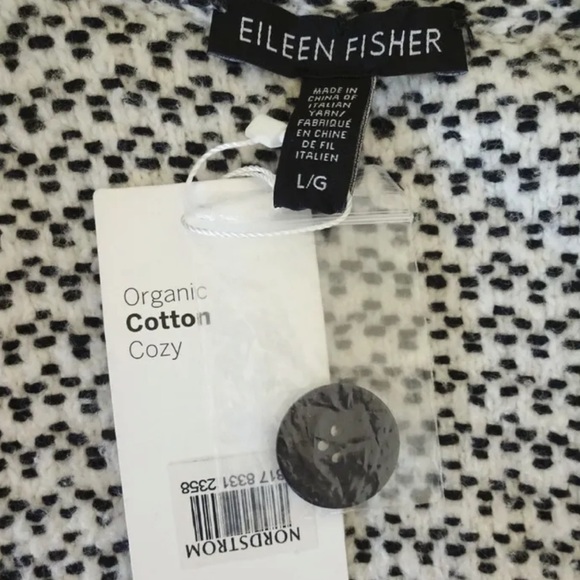 $398 Eileen Fisher Vintage Coat Large Tweed Organic Cotton Notch or Stand Collar - Picture 11 of 16